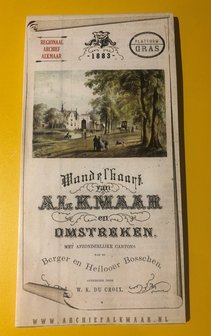 Wandelkaart van Alkmaar en omstreken uit 1883