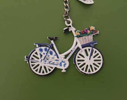Keychain bicycle Delft Blue