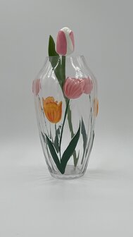 5 houten tulpen op steel