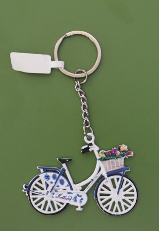 Keychain bicycle Delft Blue