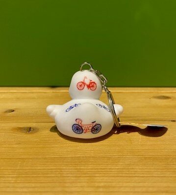 Rubber duck keychain bicycle