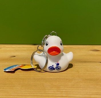 Rubber duck keychain bicycle