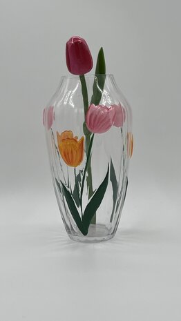 5 houten tulpen op steel