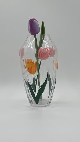 5 houten tulpen op steel