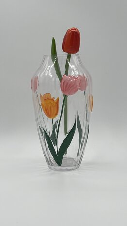 5 houten tulpen op steel